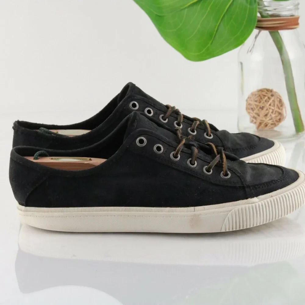 Frye Mens Miller Sneaker Size 9.5 Black Nubuck Casual Lace Up Shoe Low Top - Picture 4 of 12